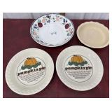 Pie plates and serving bowls