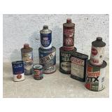 Variety of Oil Advertising Cans- shipping not