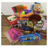 Box of random toys.