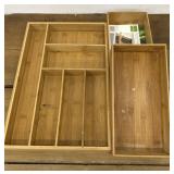 Bamboo Drawer Organizers. 3 total.