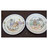 2 plates - 'Ye Olde English Customs' Burgess and