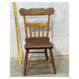 Early Plank Seat Half Back Chair