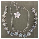 .925 Signed Necklace And Bracelet