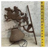 Cast Iron horse cowboy Wall Hanging Bell