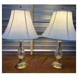 Beautiful Cut glass lamps -  Look like