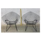 2 Bertoia Knoll Wire grid frame chairs