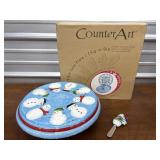 Happy Snowman Cake Plate / Chip-N-Dip set