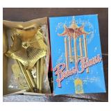Vintage brass Pagoda wind chimes - orig box