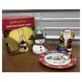 Christmas Decor. Music box, liquid candle. etc