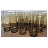 Set 12 MCM Smokey amber tall glasses