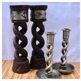 MCM Wooden Candle holders