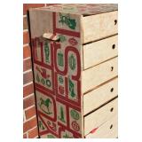 Vintage 'Yule Chest' Ornament Storage filled with