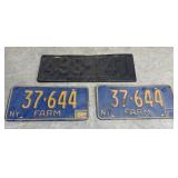 Old Plate & Pair of Farm Plates
