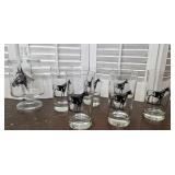 Vintage Appaloosa horse glasses & horse candy jar