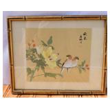 Vintage Signed Asian Print - birds