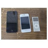 2 iPhones & I pod - ALL ELECTRONICS AS IS!!