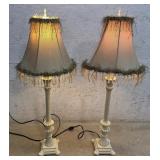 Pair of ceramic base lamps