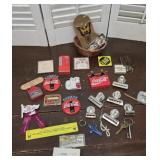 Refrigerator magnets, Coca-Cola, IBM, bookmarks,