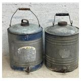 2 Galvanized Kerosene Cans