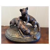 Playful Fox & The Beetle. Plaster.