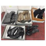 5pr womans heeled boots & dress shoes - 6 and 61/2