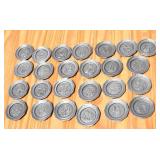 Ben Franklin Pewter Mini Plates-vintage Franklin