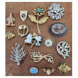 Costume jewelry brooches etc