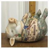 Chinese Famille Rose porcelain lucky sleeping pig