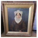 19th-century woman portrait oil on canvas