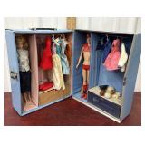 1963 Barbie and Ken case and accessories