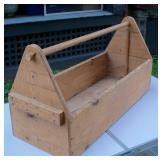 Vintage Primitive Wooden Tote Tool Box 32" long