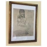 Picasso 1904 Print, Approximately 18ï¿½x 13ï¿½ framed