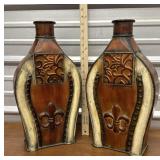 2 tin vases