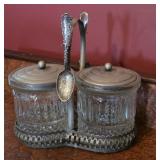 Vintage jam / jelly jars W/2 sterling silver