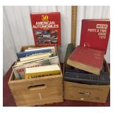Automotive books, Chevy, motor parts, etc.