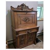 Walnut cowboy desk/washstand 34x19x48
