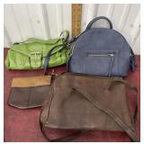 3 purses and zipper pouch