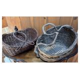 2 primitive baskets. Curly handle is so cool