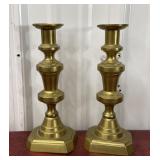 Early Brass Push-up candlesticks