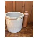crock & stoneware bottle - both damaged