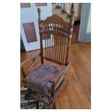 Stick and ball platform rocker oak