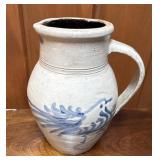 Stoneware Pitcher with blue bird