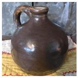 1800s stoneware Little Brown Jug Petite Ovoid -