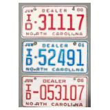 3 CAR DEALER North Carolina License Plates