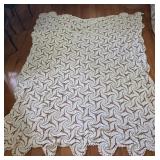 Antique white crocheted tablecloth 90x72