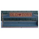 Old Toys Wooden Shelf 37 1/2" wide 14 1/2" tall 6