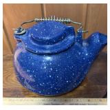 Heavy enamel over cast Tea Pot