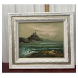 Pelbam??? signed painting on canvas costal