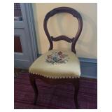 Walnut needlepoint parlor chair