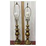 Pair brass lamps *heavy